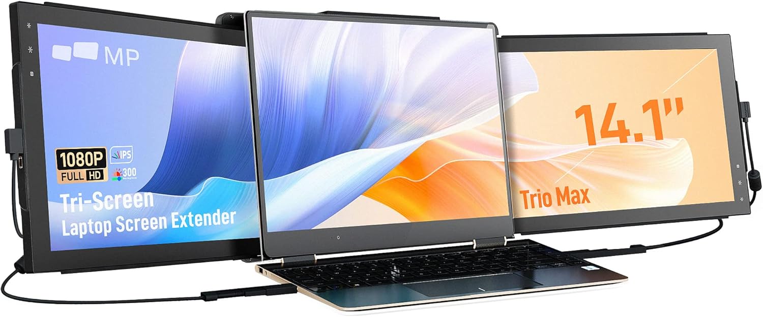 Trio Max Mobile Pixels Tri-Screen Laptop Monitor