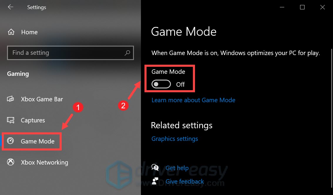 disable Windows 10 game mode