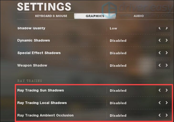 how to disable ray tracing Call of Duty Black Ops Cold War