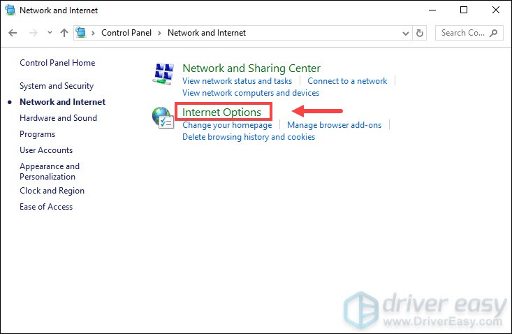 Internet Options Control Panel