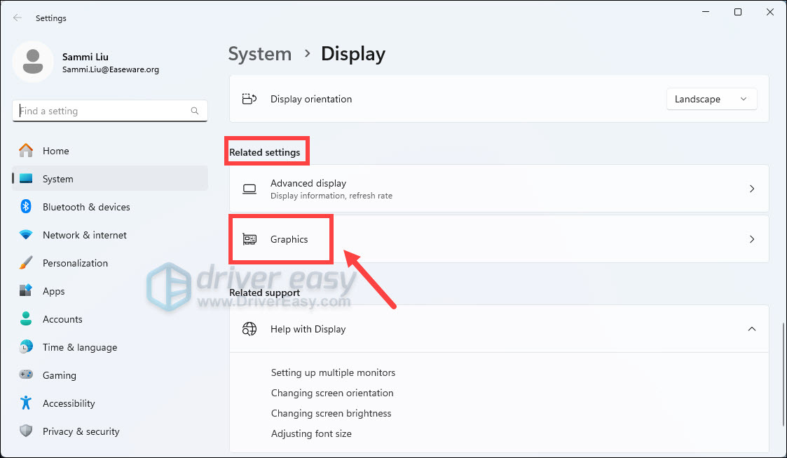 Windows 11 - Change graphics preference