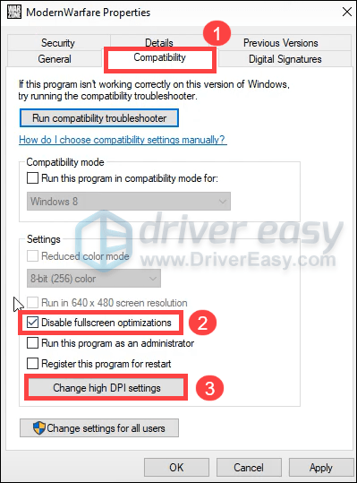 Call of Duty: Warzone disable fullscreen optimizations